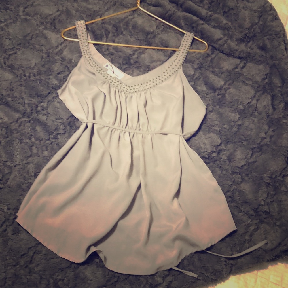 Beaded strap sleeveless top.